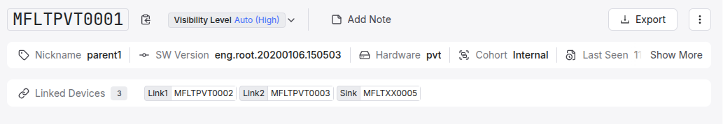Linked Devices bar on the Device Detail page