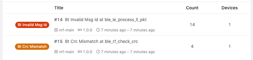 Trace Events collected with Memfault