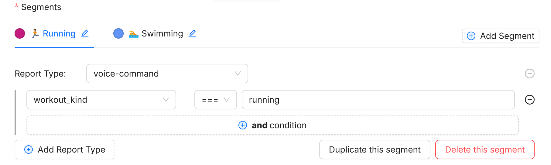 The chart segments editor The chart segments editor