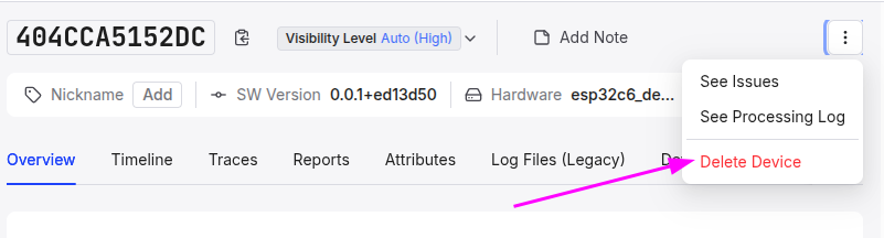 Delete Device Delete Device