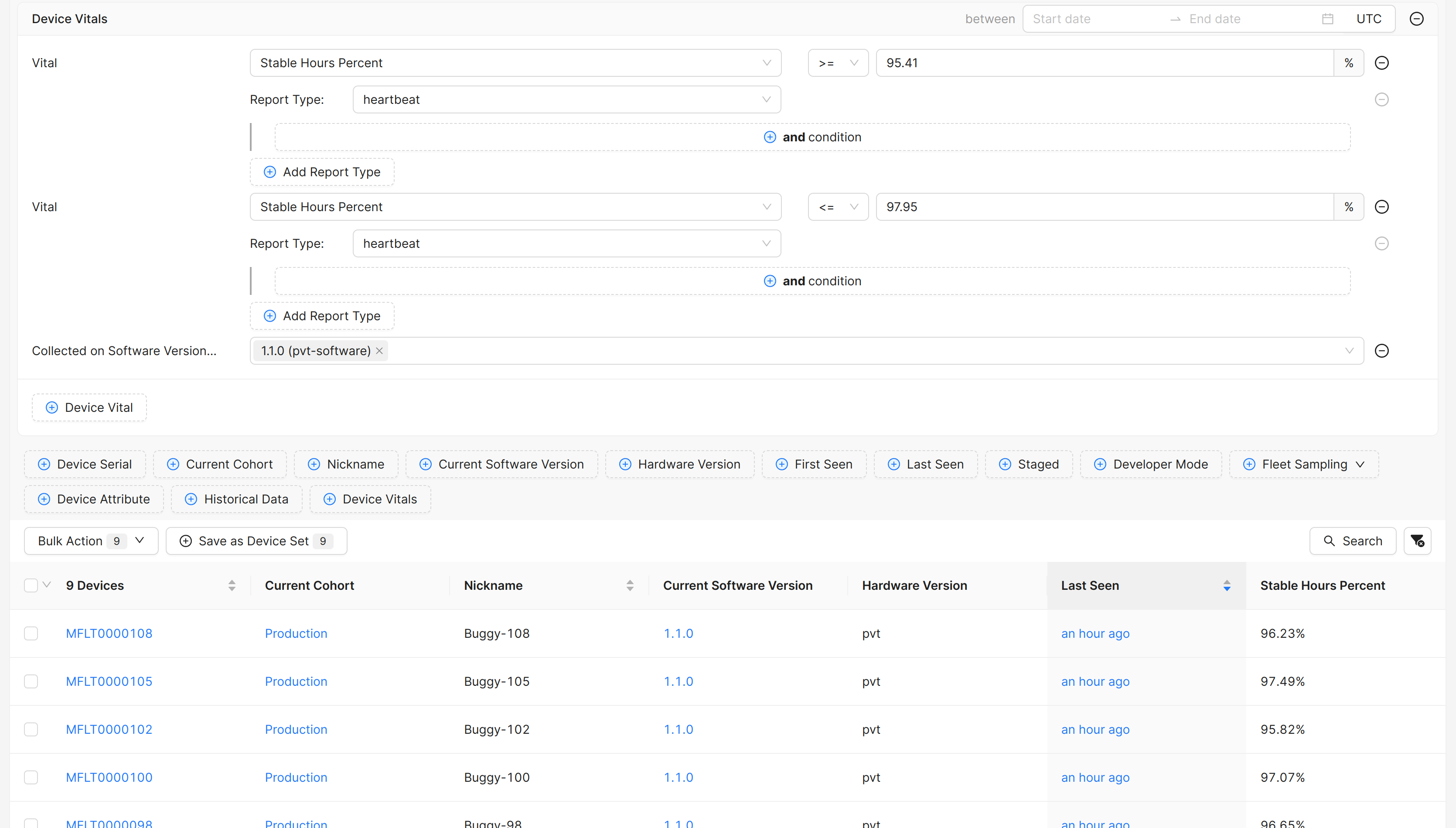 Expected Battery Life Drilldown Result
