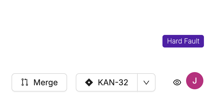 Screenshot of the linked Jira issue button